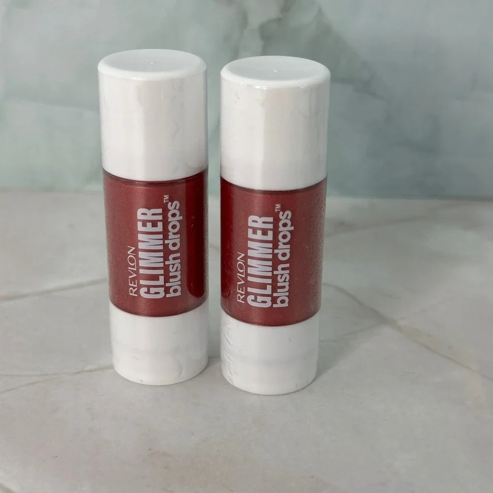 Revlon Glimmer Blush Drops 2pc 101 Field of Roses‎ Liquid Blush New Makeup Glam